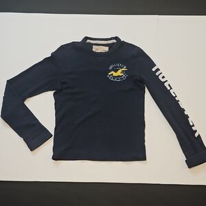 Vtg Hollister Branded Graphic Long Sleeve Thermal Shirt Mens M Oversized Preppy